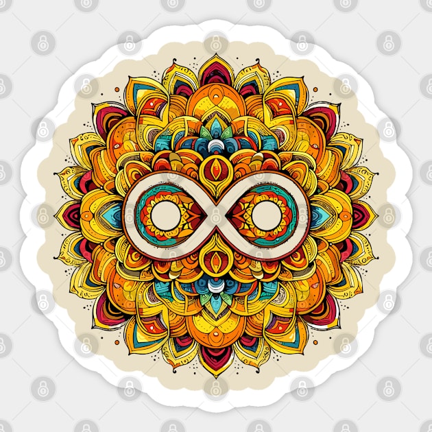 Mandala Orange Yellow Green 1 Sticker by sapphire seaside studio